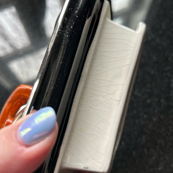 Swineside Ceramics Blue Cook Stove Ceramic Teapot Blue Cat Sleeping Signed 1992 - Picture 6 of 8